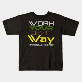 Work your own Way"FREELANCER", Black Kids T-Shirt